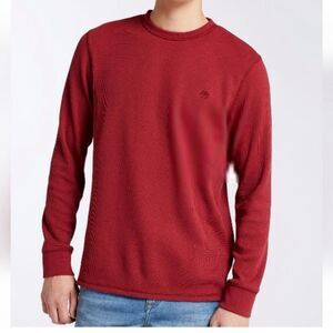 Timberland Waffle Knit Brick Red Pullover Long Sleeve Pullover Size XXL